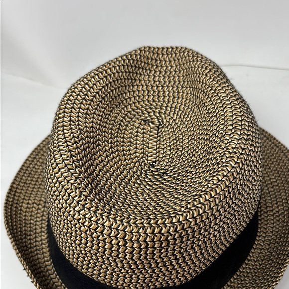 D&Y Tan and Black Woven Hat D&Y Paper Fedora Hat - Picture 4 of 6